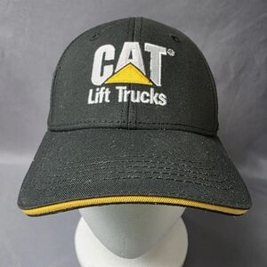 Cat Lift Trucks Wiese Black White & Yellow Strap Back Hat